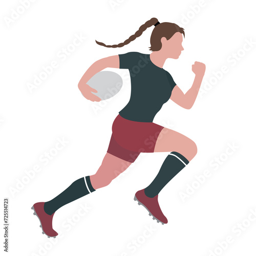 rugby player woman with a ball