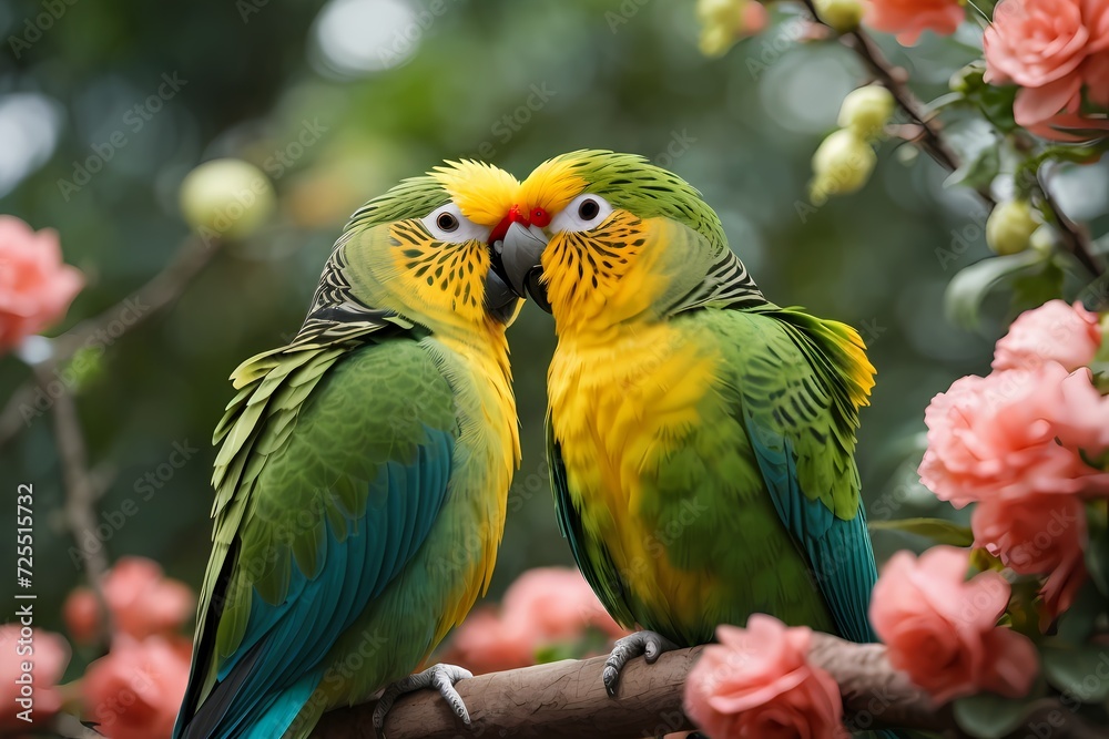 two parrots in the park