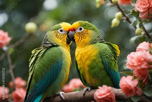 two parrots in the park