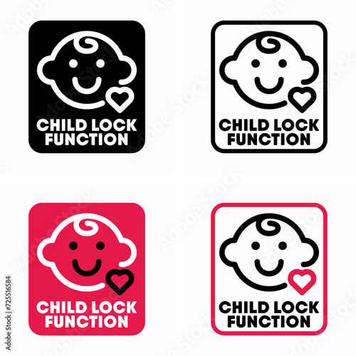 Child Lock Function vector information sign