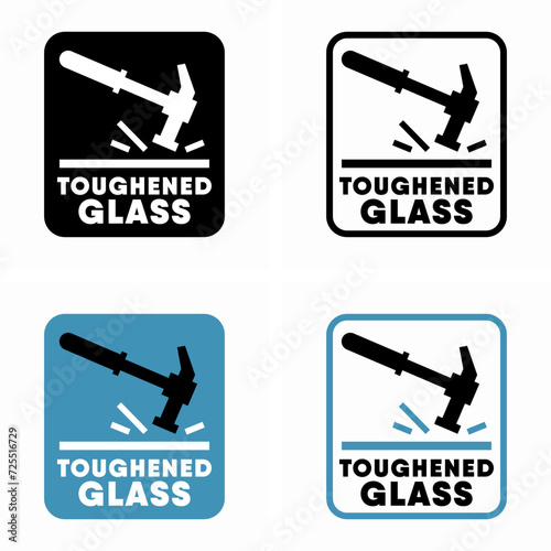 Toughened Glass vector information sign