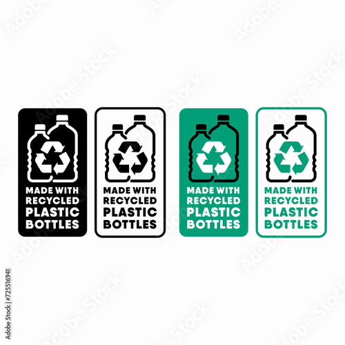 Made with Recycled Plastic Bottles vector information sign