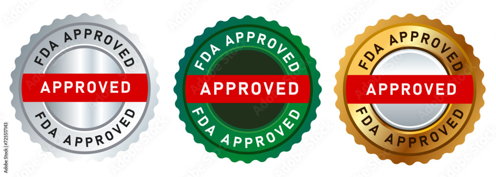 FDA approved gold green and silver seal label sticker guarantee qualified safe healthy product FDA approved gold green and silver seal label sticker guarantee qualified safe healthy product