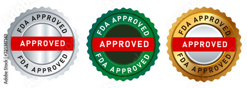 FDA approved gold green and silver seal label sticker guarantee qualified safe healthy product