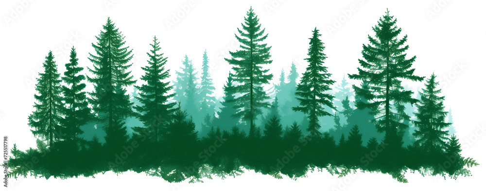 Forest silhouette trees