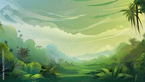 green jungle background illustration
