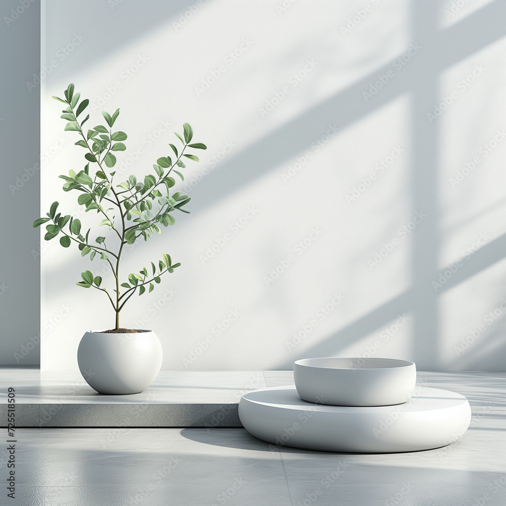 plant in a vase, white background, zen plant in a vase, white background, zen