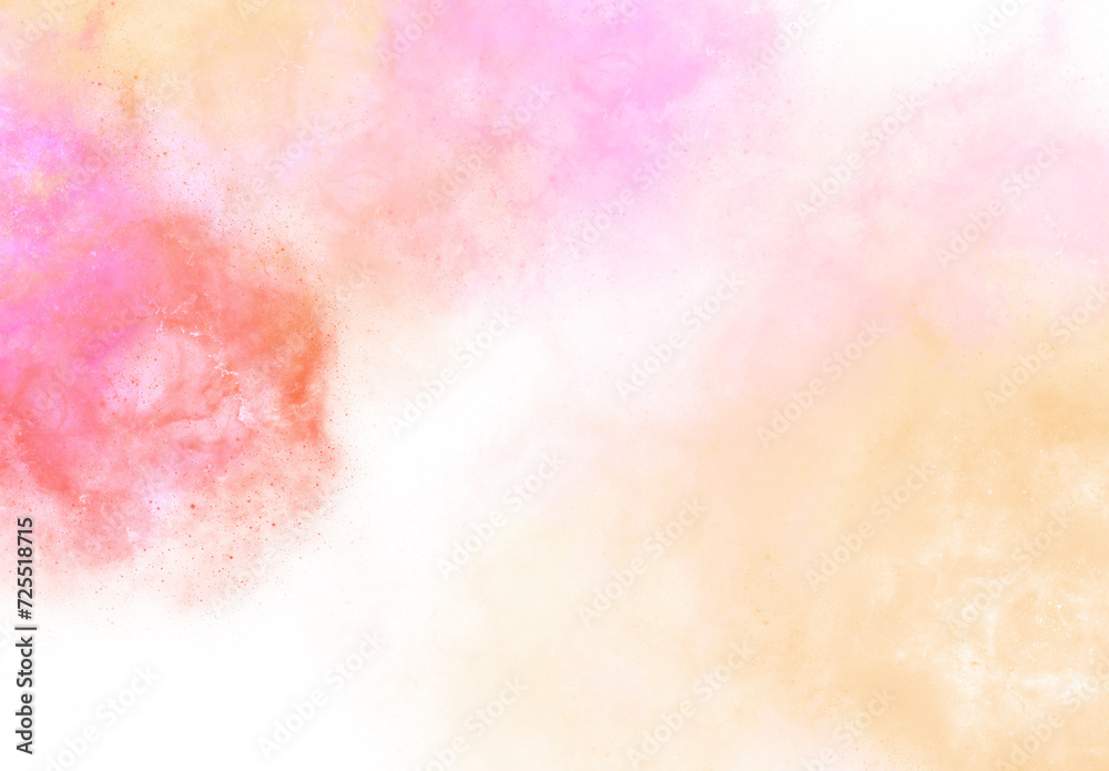 abstract watercolor background with space nebula isolated on white transparent background clipart pastel colors