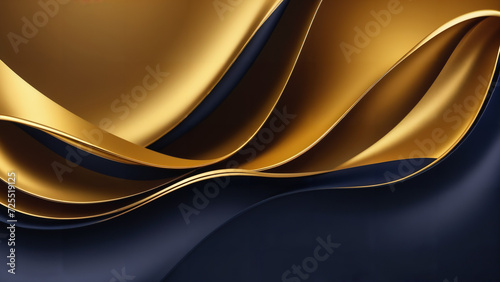 a gold and black background with wavy lines and curves on it's surface