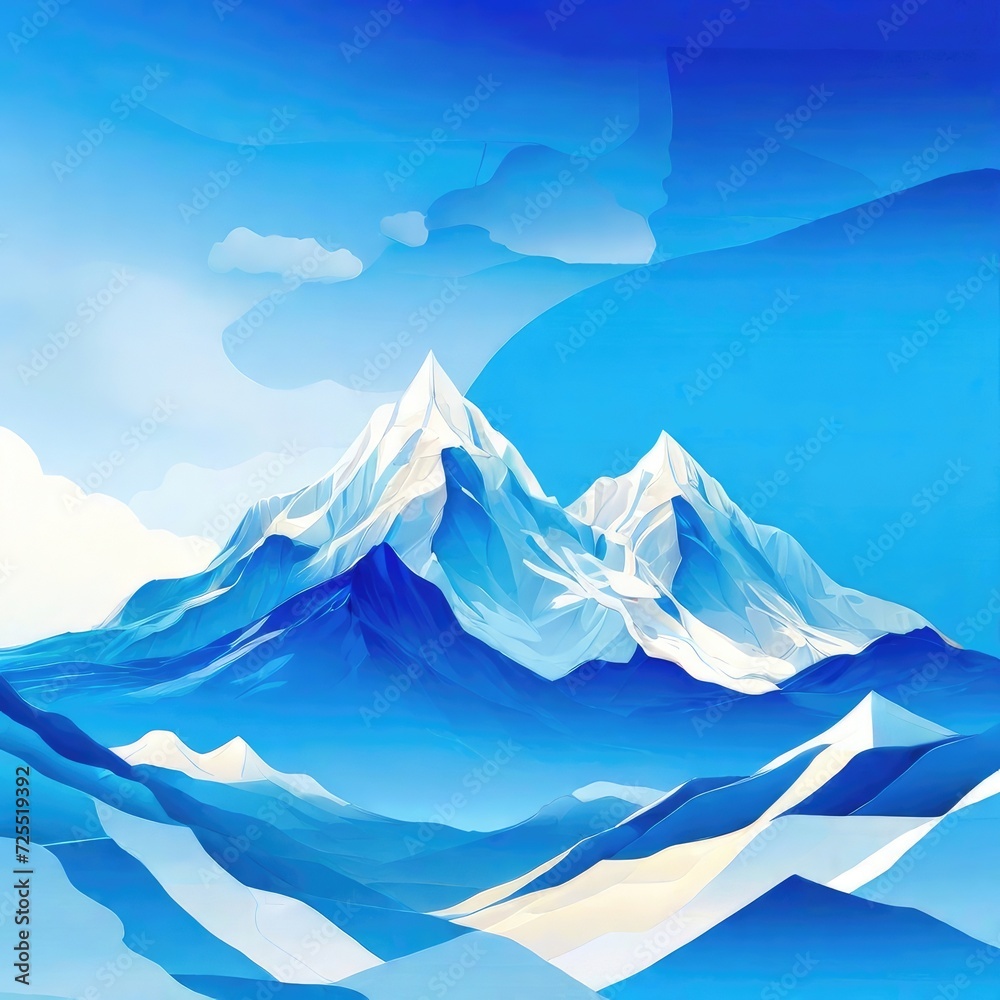 ice mountain illustration background