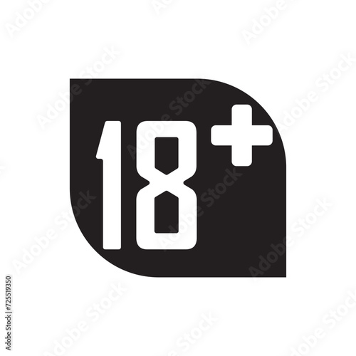 18 plus symbol icon,logo design vector illustration