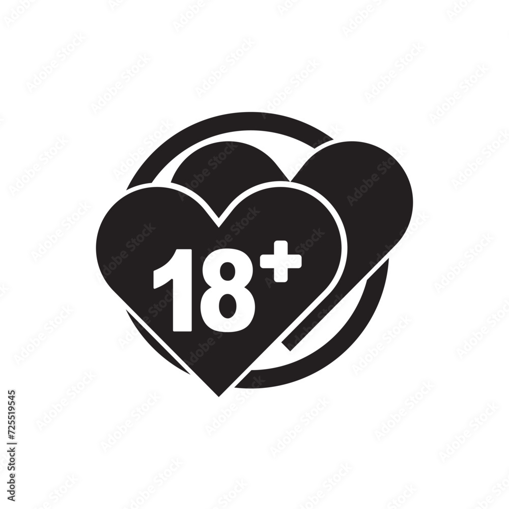 18 plus symbol icon,logo design vector illustration 18 plus symbol icon,logo design vector illustration