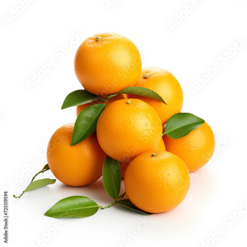 Bunch of oranges on isolated white background - ai generative