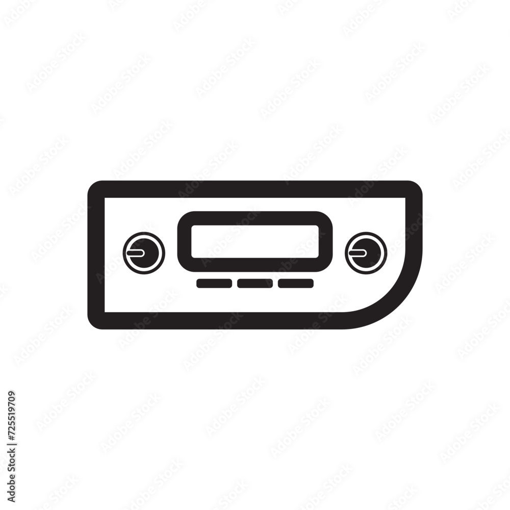Car radio symbol icon, logo design vector illustration