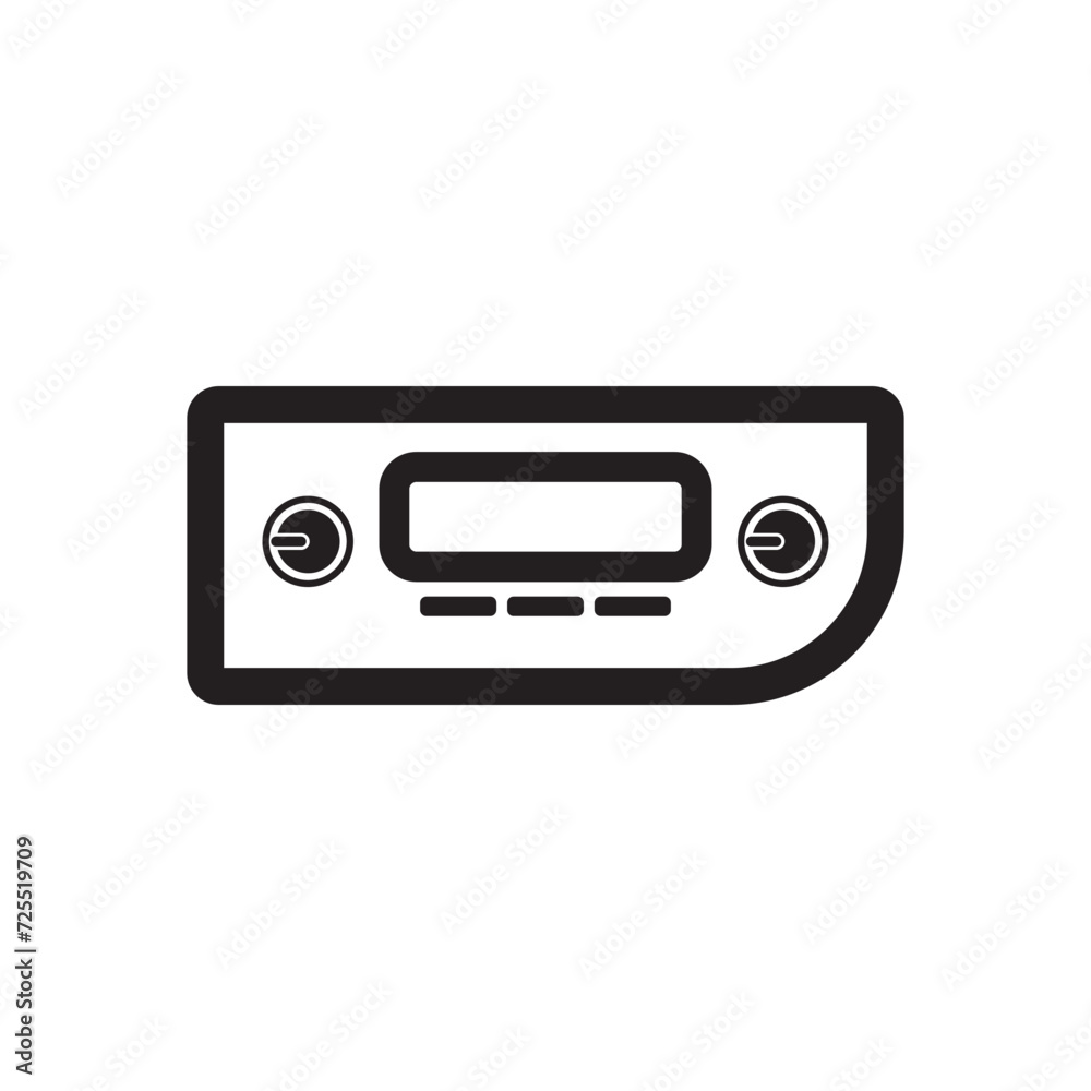 Car radio symbol icon, logo design vector illustration Car radio symbol icon, logo design vector illustration