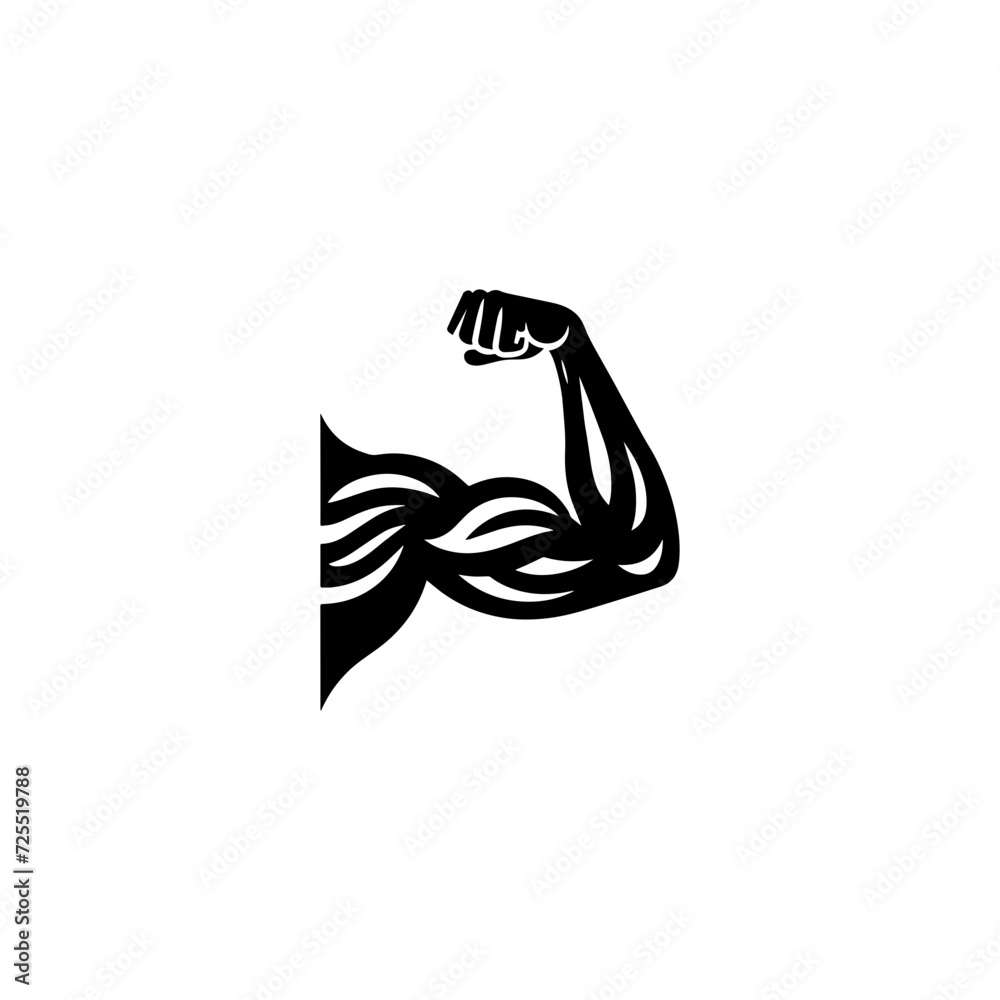 Fototapeta premium Simple Arm Power Bicep Logo Vector