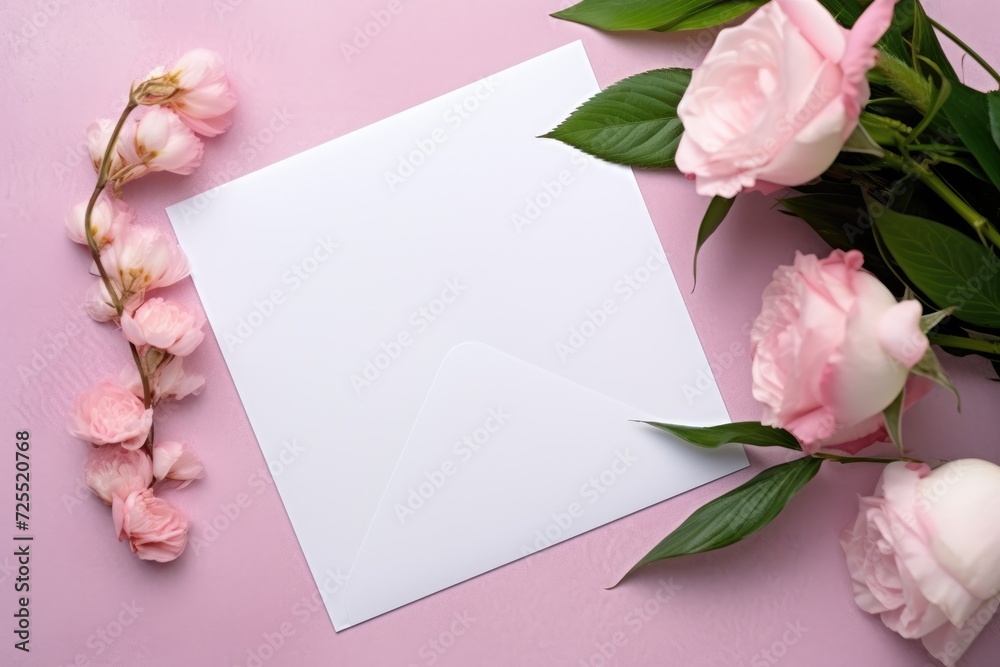 Blank white card template mock up with copy space for advertiser