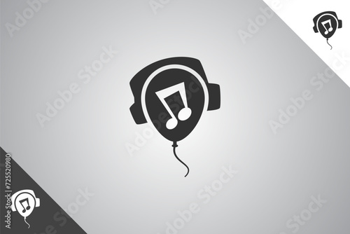 Headphone logo. Minimal and modern logotype. Perfect logo for business related to band, musicians and singers industry. Isolated background. Vector eps 10.