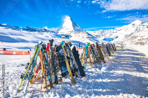 Matterhorn peak ski area in Zermatt, Valais photo
