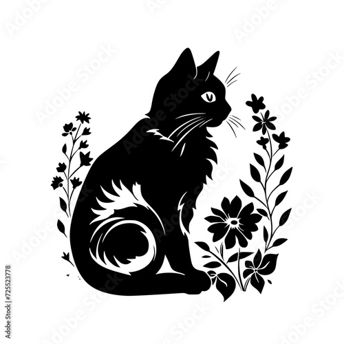cat svg, cat floral svg, car lover svg, animal svg bundle, domestic pet svg, cat mom svg, cat bundle svg, cat mama svg, cat printable svg, flower svg, plant svg, floral svg, silhouette cat, cat, anima