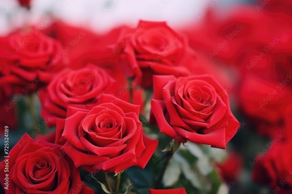 Red rose blurred background. Concept for Valentine Day with copy space Red rose blurred background. Concept for Valentine Day with copy space