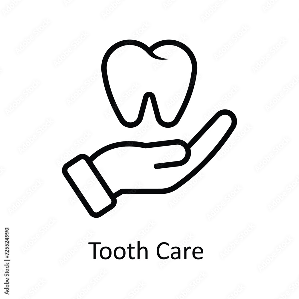Tooth Care vector outline icon style illustration. EPS 10 File Tooth Care vector outline icon style illustration. EPS 10 File