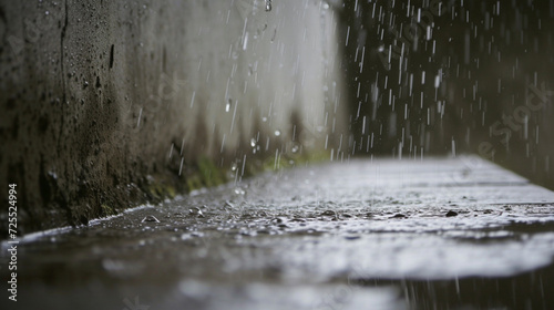 Rainwater Drops Falling Down On The Window Glass, Rain Drops On The Windows. Copy paste area for texture © Furkan