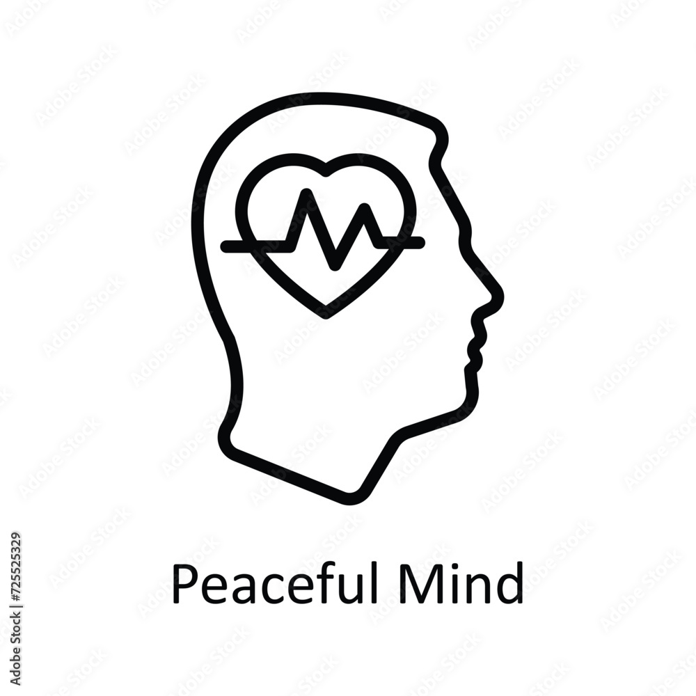 Peaceful Mind vector outline icon style illustration. EPS 10 File Peaceful Mind vector outline icon style illustration. EPS 10 File