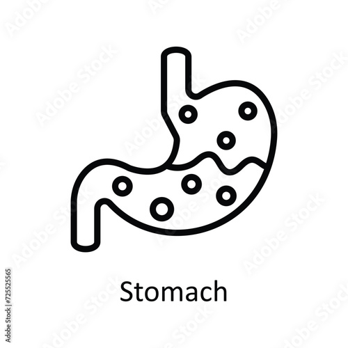 Stomach vector outline icon style illustration. EPS 10 File