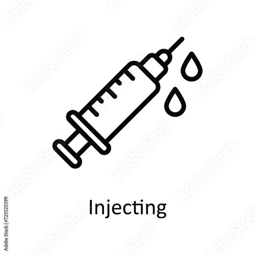 injecting vector outline icon style illustration. EPS 10 File