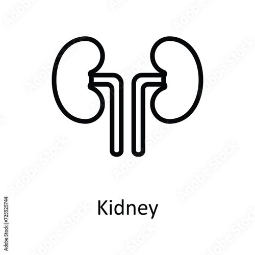 Kidney vector outline icon style illustration. EPS 10 File