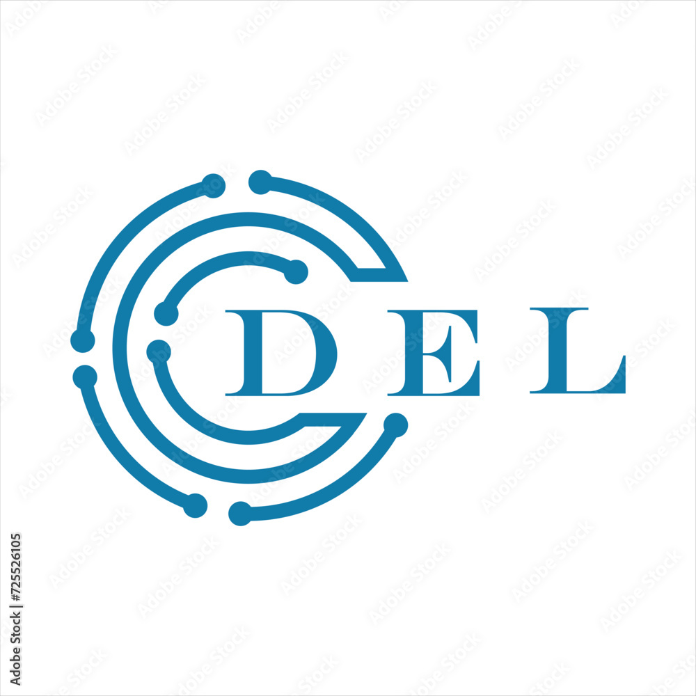 DEL letter design. DEL letter technology logo design on white background. DEL Monogram logo design for entrepreneur and business
