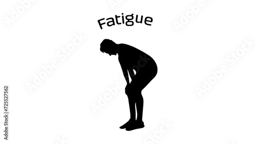 Fatigue symbol, black isolated silhouette