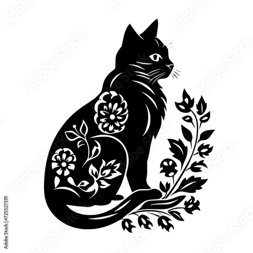 cat svg, cat floral svg, car lover svg, animal svg bundle, domestic pet svg, cat mom svg, cat bundle svg, cat mama svg, cat printable svg, flower svg, plant svg, floral svg, silhouette cat, cat, anima