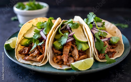 Capture the essence of Carne Asada Tacos in a mouthwatering food photography shot