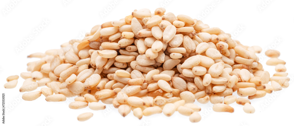 White seeds of sesame isolated on white background. White seeds of sesame isolated on white background.