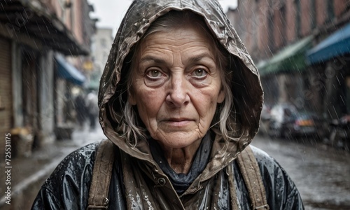 Wet Wilderness Elegance: Striking Survivor Wet Wilderness Elegance: Striking Survivor Woman Portrait Woman Portrait