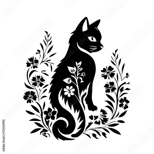 cat svg, cat floral svg, car lover svg, animal svg bundle, domestic pet svg, cat mom svg, cat bundle svg, cat mama svg, cat printable svg, flower svg, plant svg, floral svg, silhouette cat, cat, anima