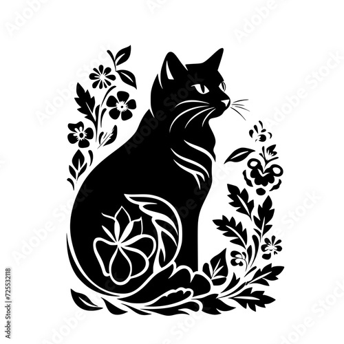 cat svg, cat floral svg, car lover svg, animal svg bundle, domestic pet svg, cat mom svg, cat bundle svg, cat mama svg, cat printable svg, flower svg, plant svg, floral svg, silhouette cat, cat, anima