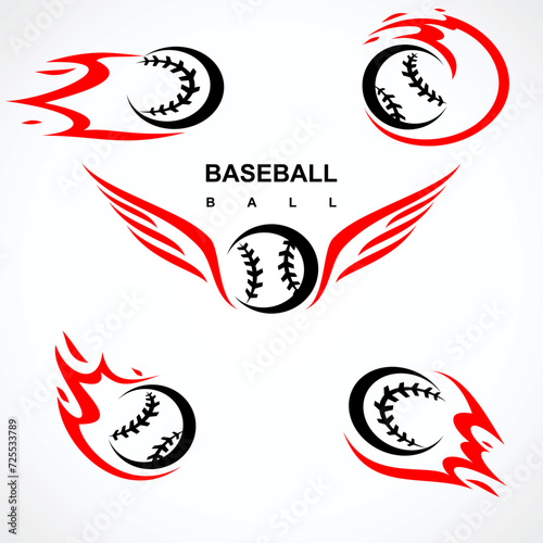 Baseball ball set. Collection icons baseball. Vector