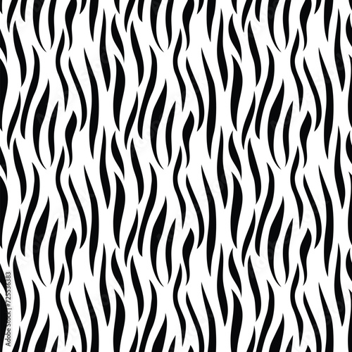Zebra skin texture vector seamless pattern
