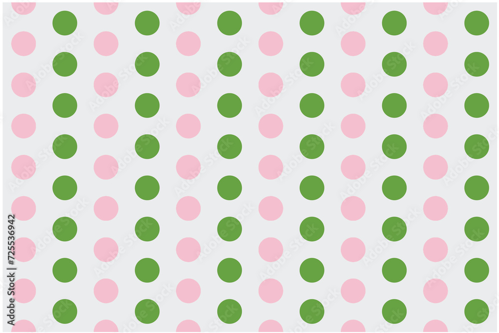 seamless polka dots pattern pink and green on white background
