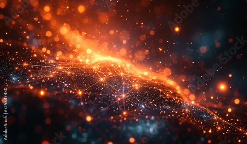 Abstract background with glowing particles and stars. Generative AI