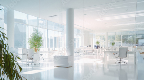 Modern bright office interior with daylight.  , 3 . © Art AI Gallery