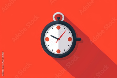 Flat Icon Depicting Stopwatch Symbolizing Speedy And Timeefficient Delivery photo