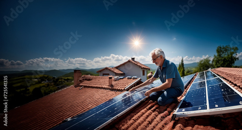installing solar panels on the roof