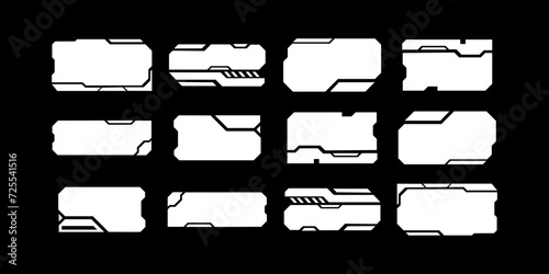 Futuristic  hud cyberpunk sci fi interface element hud technology frame graphic vector design template