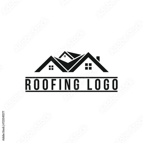 real estate house roof logo design concept idea