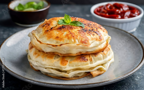 Capture the essence of Burek Sa Sirom in a mouthwatering food photography shot