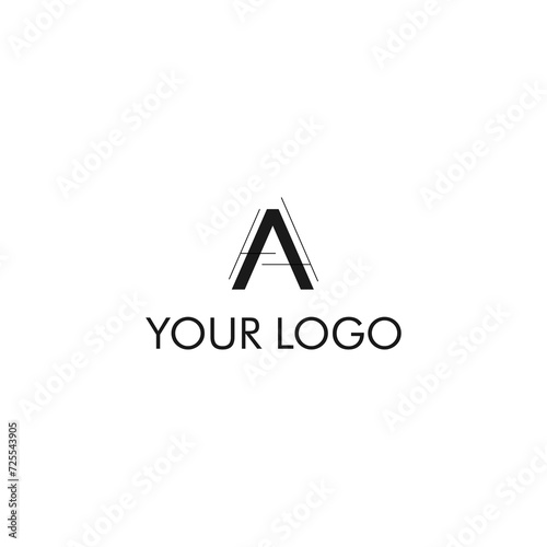 The letter A monogram with lines that tell the story of a building's construction is suitable for an architect's logo like you